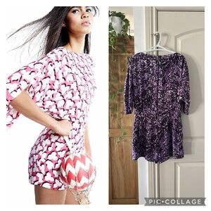 🎀DIANE VON  FURSTENBERG 8 silk blend purple soleil romper
